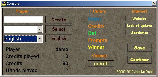 Hilo- Poker free game menu