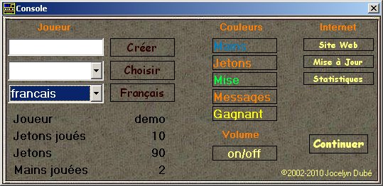 Menu du jeu gratuit Hilo-Poker